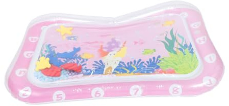 HIAKDOFT Colchoneta de Agua Inflable Tapete de Juego Táctil para Bebés Recién Nacidos Material Seguro sin Fugas Tamaño Mediano, Color Rosa Océano Portátil para Actividades