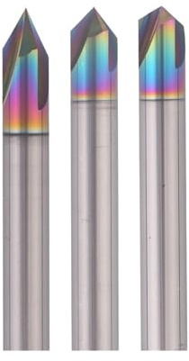 Karbidkammer End Mill, HRC58 Fasfräsning 3 skär Hårdmetallhörnförsänkning Fasfräs V-rill 1 st(Degree 120,16X100mm)