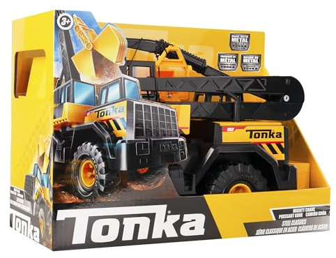 Basic Fun Tonka Steel Classics | Mighty Crane | Kids Construction Toys for Boys and Girls, Vehicle Toys for Creative Play, Motor Skill Development for Kids Ages 3 06084
