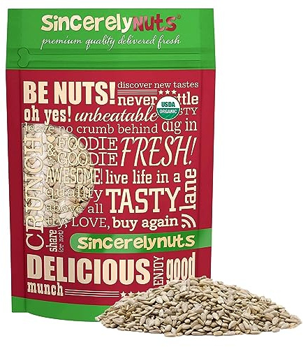 Sincerely Nuts Organic Sunflower Seed Kernels Raw (No Shell) (1lb bag) | Nutritious Antioxidant Rich Superfood Snack | Source of Protein, Fiber, Essential Vitamins & Minerals | Vegan and Gluten Free