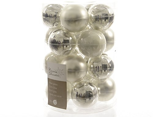 Weihnachtskugeln Glas 6cm x 20 Stück - matt & glänzend - Christbaumkugeln Weihnachtsbaumkugeln für Weihnachten - Christbaumschmuck & Weihnachtsbaumschmuck - Silber/Weiß Mix