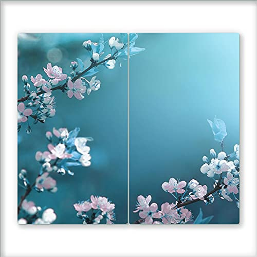 CANVAS FLY 30x52 Glas-Herdabdeckplatte 2-teilig, Ceranfeld-Abdeckplatte, Herdabdeckung Schneidebrett Glas, Glasplatte, Abdeckplatte Ceranfeld Induktionskochfeld, Kochfeld-Abdeckung