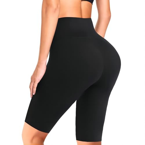 flintronic Cycliste Femme Short, Short de Sport pour Femmes, pour Yoga Fitness, Longueur Genou, Respirant Non Transparent (M)
