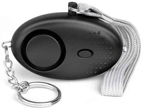Flintronic Alarme Personnelle, 140DB Alarme de Poche, Porte Cle Alarme Portative, Alarme de Sécurité d'urgence avec Lumières LED, Porte Clé Alarme pour Les Enfants, Femmes et Personnes âgées - Noir