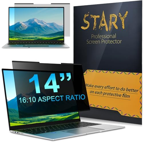 STARY Magnétique Filtre de Confidentialité pour Ordinateur Portable 14 Pouces 16:10 - Ecran Confidentialité Anti Espion,Anti-Lumière Bleu Laptop Privacy Screen Protector