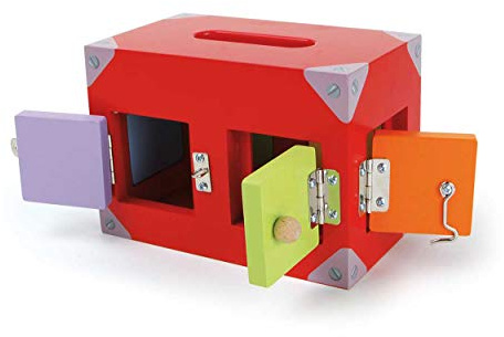 small foot Motorikspielzeug Schlosskiste, Geschicklichkeitsspiel für Kinder, aus Holz, ab 3 Jahren. Art-Nr. 3113