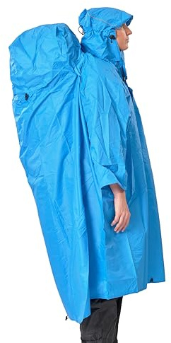 LOWLAND OUTDOOR Rucksackregenponcho, Blau, L