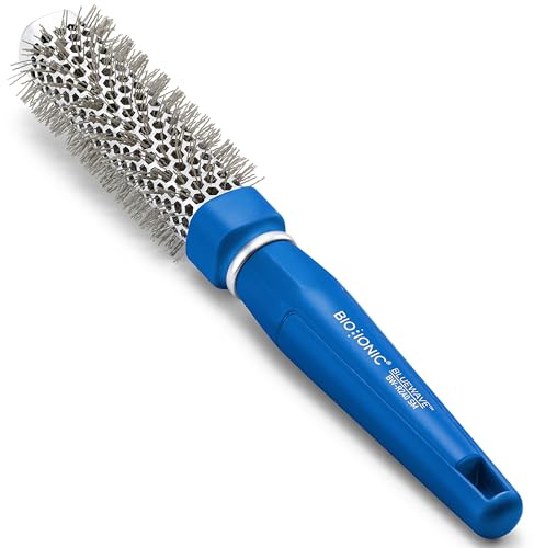 Bio Ionic BlueWave Conditioning Square-Round Brush – Create Volume & Smooth Hair Quickly, Crimped Bristles Add Root Tension, Styling Brush For Bouncy Blowouts, All Hair Types & Textures, Small, 1