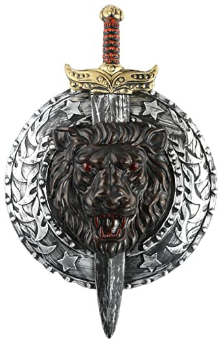 Silver Shield and Sword - Silver Gladiator Combat Sword and Shield - Perfect for Gladiator Fancy Dress, Parties and Other Fancy Dress Events