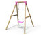 Rebo® Children's Wooden Garden Swing Set - Solar Pink | OutdoorToys | Pressure Treated Timber, Soft Feel Ropes, Pink Swing Seat, Sturdy Construction for Kids