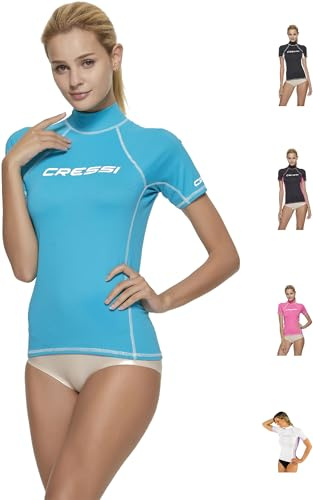 CRESSI Rash Guard Lady - Rashguard de Protection en Tissu Super Élastique Spécial, Disponible avec Manches Longues Our Courtes pour Femme, Protection Solaire UV (UPF) 50+