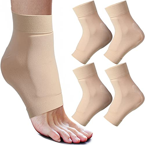 Nuanchu 2 Pairs Lace Bite Ankle Sleeves Skating,Nude,Lace Bite