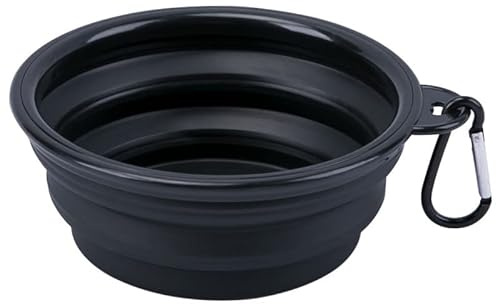Large Collapsible Pet Feeding Bowl [Black]