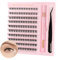 Poiuyoiu Kit Faux Cils Individuel Naturel Cils Extension de Cils Professionnel avec Colle Faux Cils 120 Pièces Cluster Lashes Bond and Seal Pince Extension Cils Kit Complet Debutant