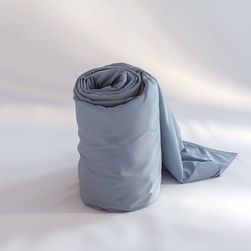 QUEEN ROSE Pregnancy Body Pillow Replacement Cover, 55 Inch U Shaped Solid Maternity Pillowcase, Cooling Silky Jersey, Blue, Cover Only