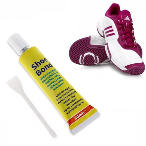 Shoe Glue with Spreader Sole Repair Bond Super Strong Flexible Water Resistant Boots Trainers High Heels Adhesive For Repairing Leather Vinyl Canvas Suede Rubber And Fabric 30ml (1 Pk)