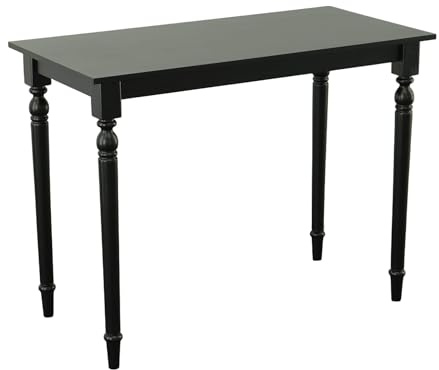 BOWERY HILL Contemporary Wood Bar Table, 36 H x 24 W x 48 D, Antique Black Finish, Sturdy Hardwood and Wood Veneer Construction, English-Style Spindle Legs, Hand-Finished Pub Table for Dining Room