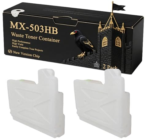 MX503HB Waste Toner Container Compatible for Sharp MX-363N MX-M283N MX-363U Printers, With Chip, 80000 Pages (2-Pack Black)