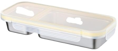ZIHDKE 1 st fack mellanmål låda läckagesäker design lufttäta lock Bento mikrovågsugn säker återanvändbar matförvaring behållare picknick för mellanmål (gul)