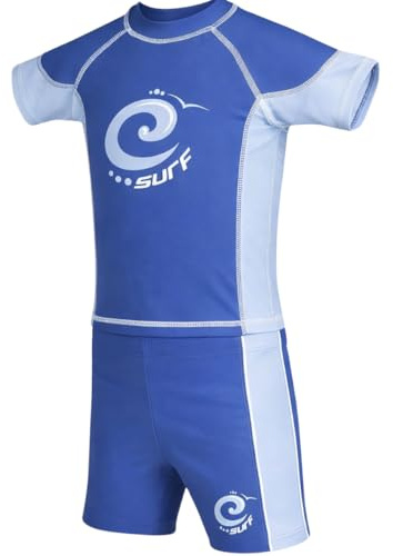 Sonnenschutz Oberteil und Badehosen für Jungen, LSF 50+, 2-3, 3-4, 5-6, 7-8 & 9-10 Jahre Blau blau 7-8 Jahre
