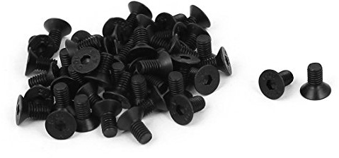 uxcell M3x6mm 10.9 Carbon Steel Countersunk Head Hex Socket Screw (Pack of 50)