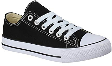 Elara Unisex Sneaker Textil Turnschuh Low top Chunkyrayan B-YD3230-Schwarz-45
