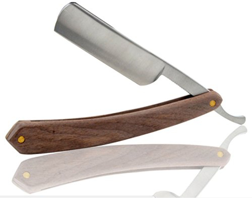 Navaja Barbera de Afeitar con Hoja de Acero al CARBONO y Mango de Madera 4691