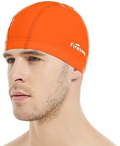 Firesara Bonnet de Bain Lycra Lycra Bonnet de Natation Anti-déchirure Confortable Non-Glissement pour Hommes Femmes Cheveux Courts Longue Adulte