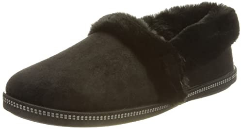 Skechers Women's Cozy Campfire Team Toasty Slipper, Black Microfiber/Faux Fur Line, 8 UK