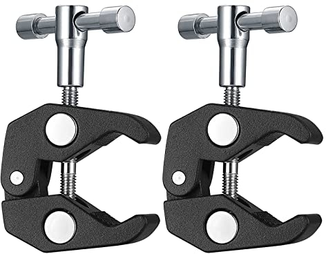 2 Stücke Kameras Super Clamps, Stativ Clamp, Klemms Halterung Halter, Klemme Stativ, Lenker-Klemme, Adapter Stativkopf Klemme, Magic Arm mit Super Clamp, Halterungen für Kameras, Monitore, Masten