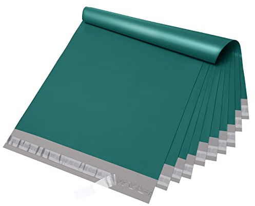 Fuxury Poly Mailers 12x15.5 50 Pcs,Sturdy Shipping Bags for Clothing,Green