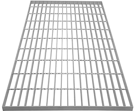 Grille Caillebotis Acier Galvanisé 1000mm x 600 mm - Min 260gr/m² Maille 32 x 100mm Grillage Revêtement Sol Passerelle Passage Voiture - Capacité 600KG - Résistant à la Corrosion EN ISO 1461