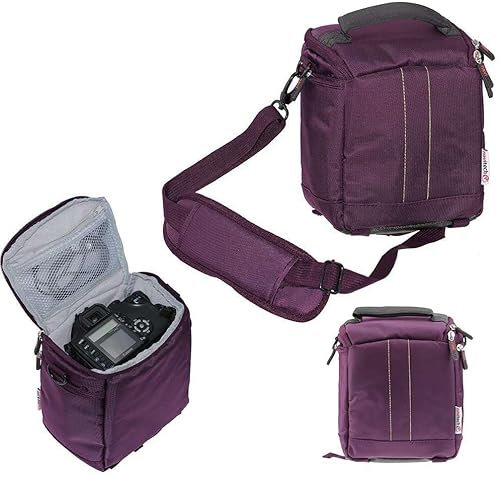 Navitech Bolsa Morado para Cámara DSLR SLR - Compatible con la Panasonic LUMIX DC-TZ95D Superzoom Digital Camera