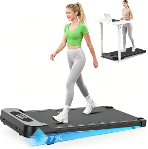 HomeFitnessCode Tapis de Course Électrique Pliant Walking Pad 8 km/h, 2.5HP, Large Surface 40cm, Télécommande et Écran LCD - Cadre Renforcé, Capacité de 265 LB - pour Maison et Bureau (Noire)