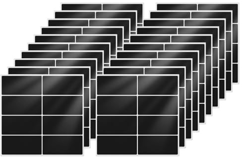 FINDAT 160 Étiquettes Autocollantes Noires 40 × 19 mm Vinyle Imperméable Résistant Rectangulaires pour Bureau Cuisine Bouteilles Classeurs