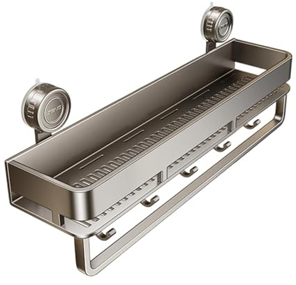 Soporte de ducha multifuncional con con 5 ganchos para cocina, baño y almacenamiento de botellas y utensilios
