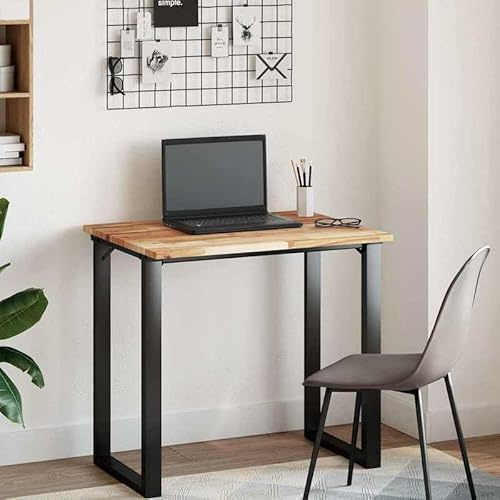 Elegant massivt trä skrivbordsskiva av akacia 80 x 60 x 2 cm oljebelagd – bänkskiva för stora kontor, naturlig och hållbar – stabil skrivbordsskiva för hemmakontor och kontor