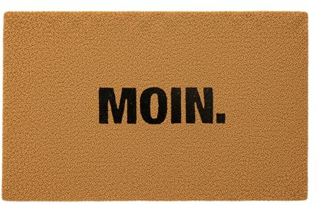 Relaxdays Fußmatte Kokos 80x50cm, Türvorleger Moin, rutschfest, wetterfest, Fußabstreifer innen & außen, Natur/schwarz