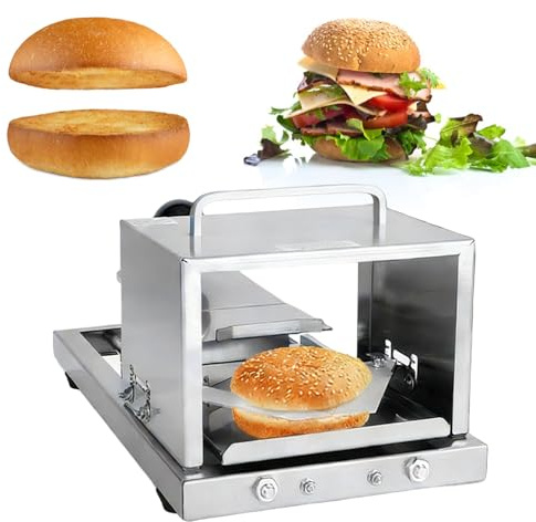 XEEAOFE Tagliapane Manuale con Lama in Acciaio Inossidabile, Affettatrice Universale Progettata per Tagliare con Facilità Fette Uniformi e Perfette di Bagel e Panini per Hamburger