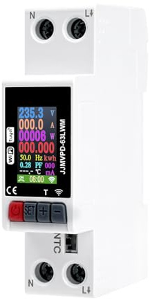 Contatore energia elettrica 63A Tuya misuratore di consumo elettrico wifi contatore di energia AC80-300V contatore elettrico monofase Display LCD con Numerose funzioni di protezione JJMVPD-63LWM