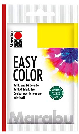Marabu 17350022068 - Easy Color dunkelgrün, 25 g Batik- und Handfärbefarbe für Baumwolle, Leinen, Seide und Mischgewebe, handwaschbar bis 30°C, sehr gute Lichtechtheit, nicht kochecht