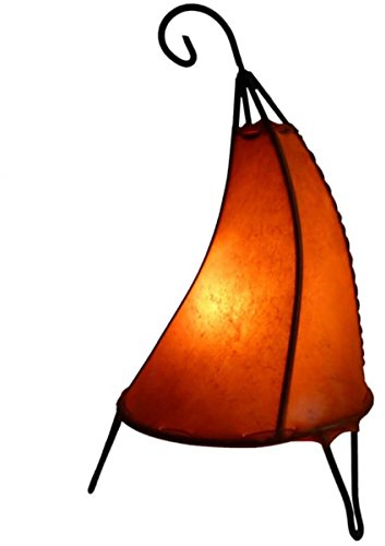 Simandra Orientalische Lampe Stehlampe marokkanische Hennalampe Lederlampe Tischleuchte Stehleuchte Orient Tissir einfarbig 40 Color Orange