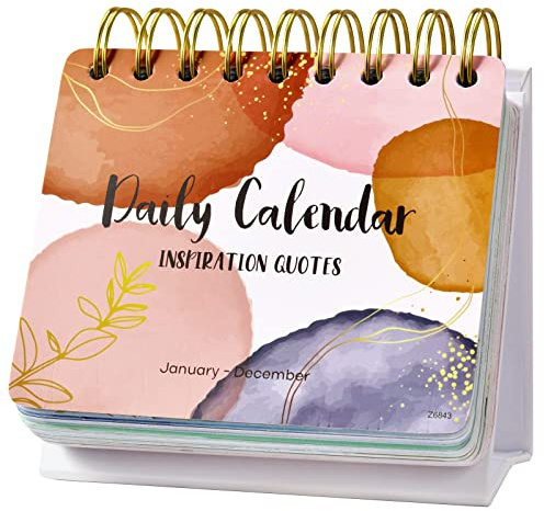 Motivational & Inspirational Perpetual Daily Calendar - Planners Undated Perpetual Desk Calendar/Inspirational Standing Flip Calendar - Page a Day - (5.5 x 4.8) - Positive Daily