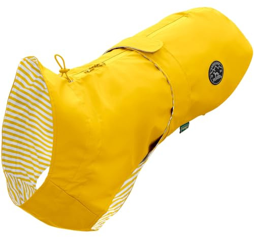 HUNTER impermeabile per cani MILFORD, colore: giallo, vestibilità ergonomica per una protezione ottimale, regolabile individualmente, facile da pulire e lavabile a 30 °C, taglia: 45