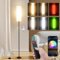FRIDEKO HOME Stehlampe Wohnzimmer Modern,LED Standleuchte RGB Dimmbar,Stehlampe mit Fernbedienung für Büro Schlafzimmer,Schwarz