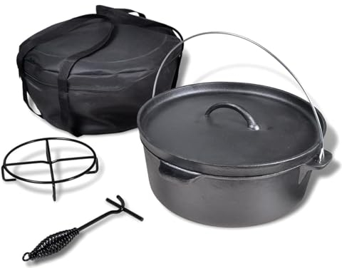 BaraSh Olla holandés Incluye Accesorios, 11,3 L Olla Hierro Fundido Olla Hierro Fundido para Pan