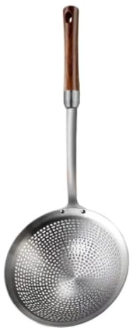 HEKOBAG Schiumarola Acciaio Schiumarola Professionale Schiumarola a Rete, con Manico in Legno Lungo, Schiumarola Inox Rete Fine, Schiumarola Grande per Filtraggio, Drenaggio e Risciacquo, 42 * 16.5cm