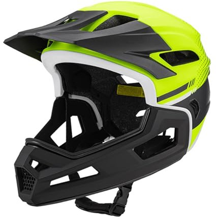 Casque intégral de protection pour vélo de montagne - Absorbe les chocs - Jaune fluo