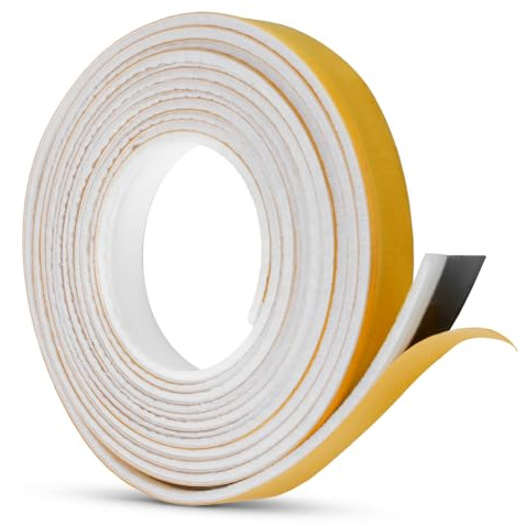 Flatro 5.2M Surface Mounted Self Adhesive Intumescent Seal Strip for Fire Doors, Smoke, Draft and Insect Protection (1, White)