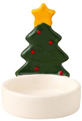 Portavelas, árbol de Navidad de cerámica, centro de mesa de vacaciones, decoración de mesa , elegante hogar, sala de estar, dormitorio, apartamento, comedor, oficina, boda, cumpleaños, día